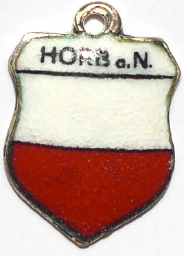 HORB AM NECKAR, Germany - Vintage Silver Enamel Travel Shield Charm